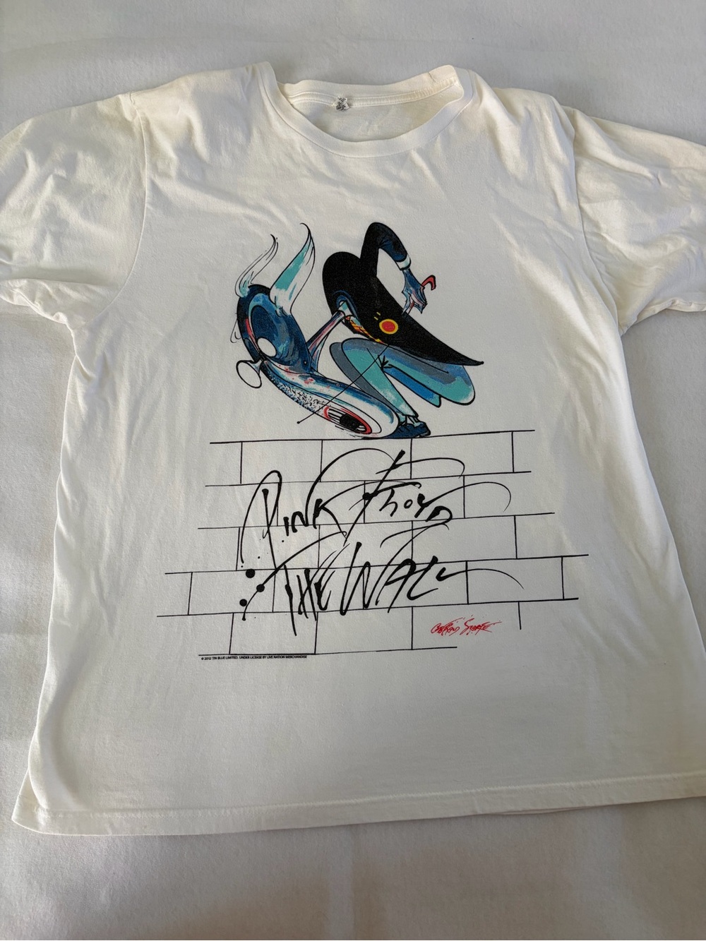 Anvil White Graphic Pink Floyd The Wall Men’s L Short Sleeve Tee